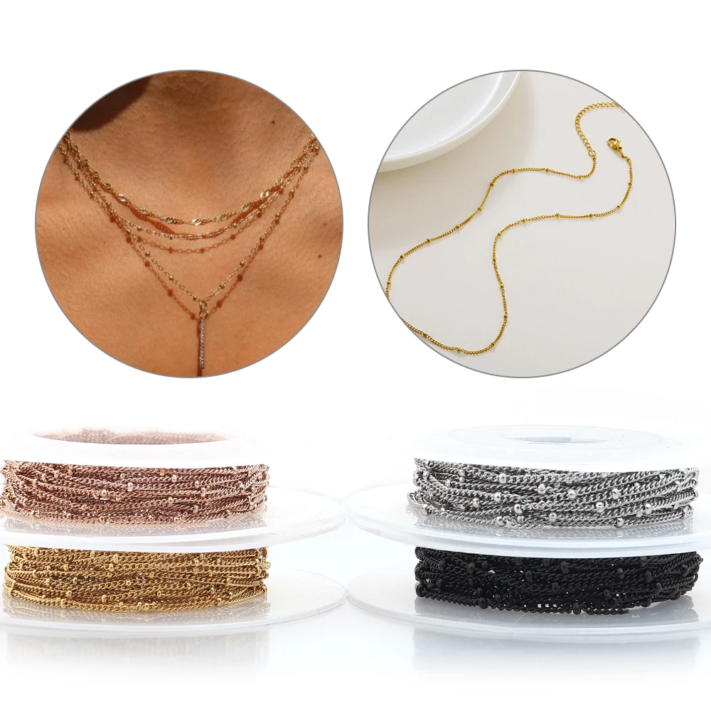 

5/10Yards Stainless Steel Beads Chains Multi Styles Necklace Chain For DIY Jewelry Making Findings Accessories Handmade Supplies