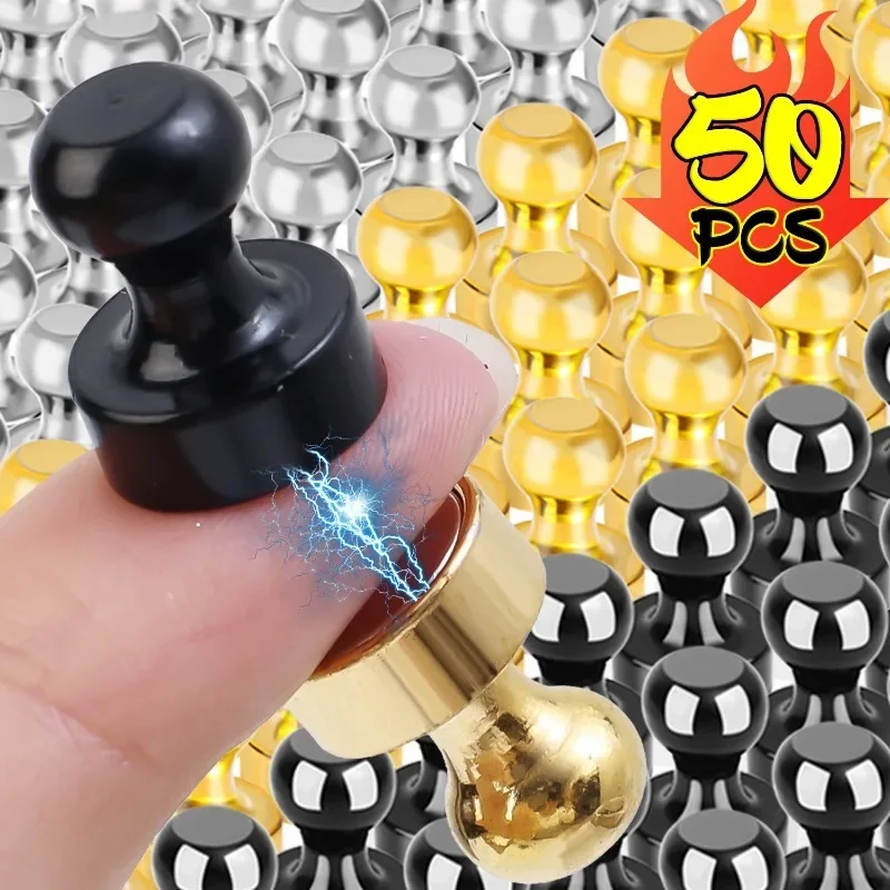 1/50PCS Super Strong Neodymium Magnetic Thumbtack Pushpins Sucker Magnet Fridge Whiteboard Magnet Hook Office School Push Pin