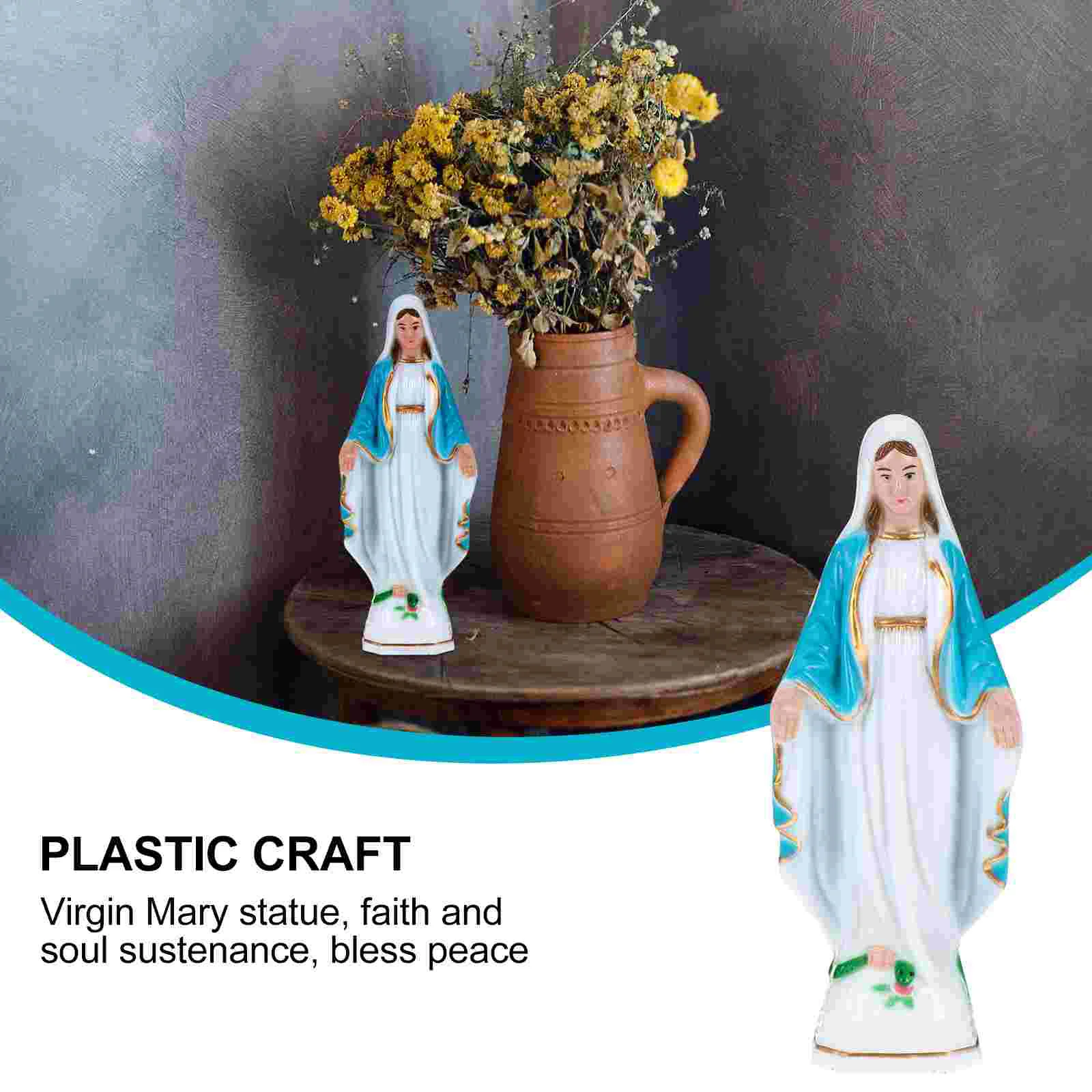 Our Lady of God Ornament Outdoor Decor Catholicism Adornment Religious Church Statue Home Plastic Craft Miss