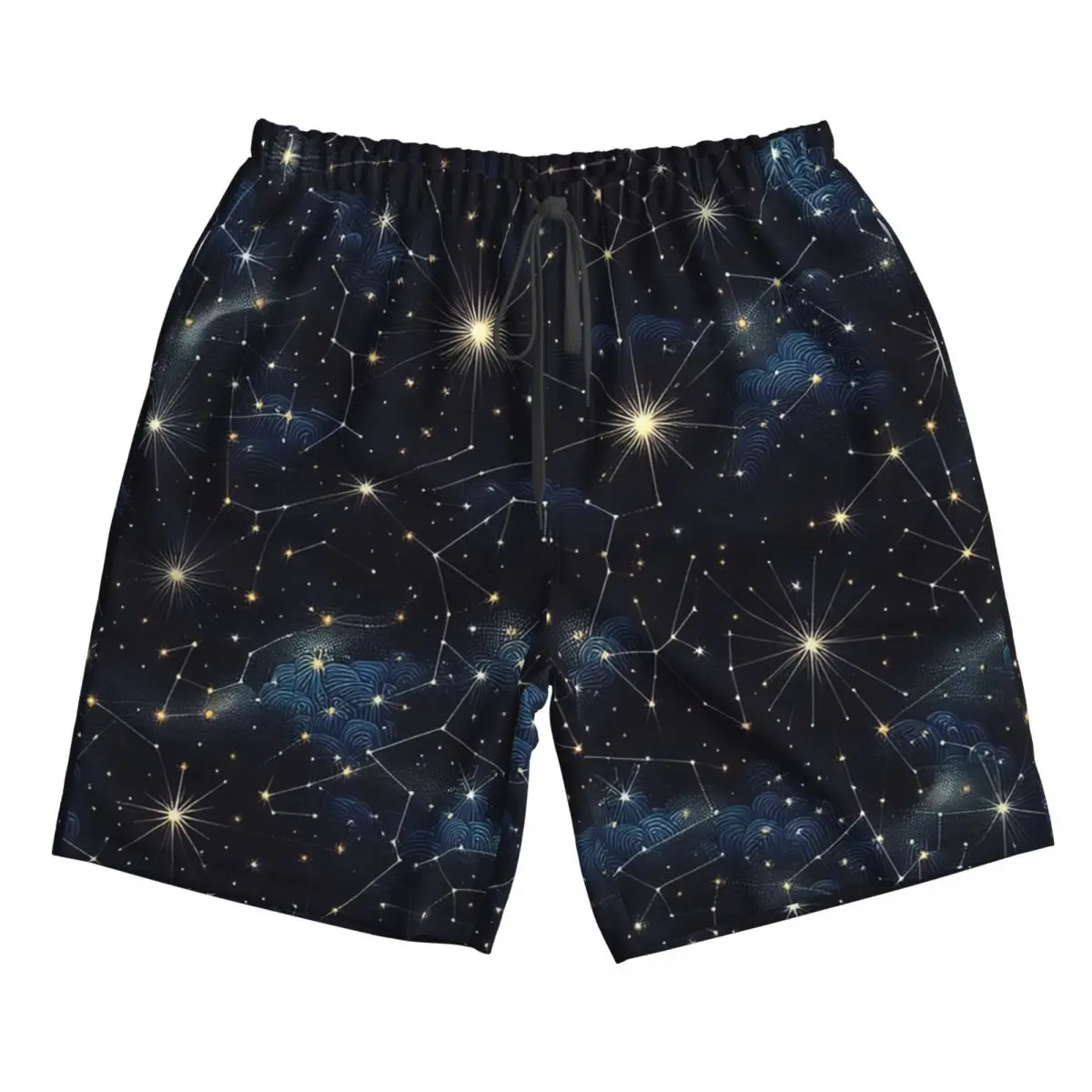 

Night Sky Golden Celestial Stars Zodiac Constellations Trunks Beach Board Shorts Casual Quick Dry Swim Summer Men Pants