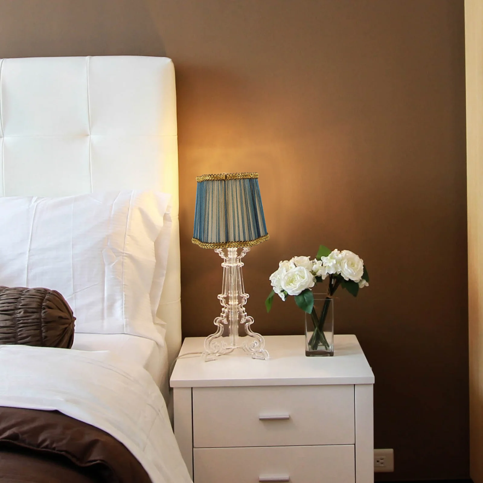 

1pcs Cloth Lampshade Small Table Lamp Cover Replacement For Desk Bedside Floor Light Home Hotel Indoor Lighting Fixtures