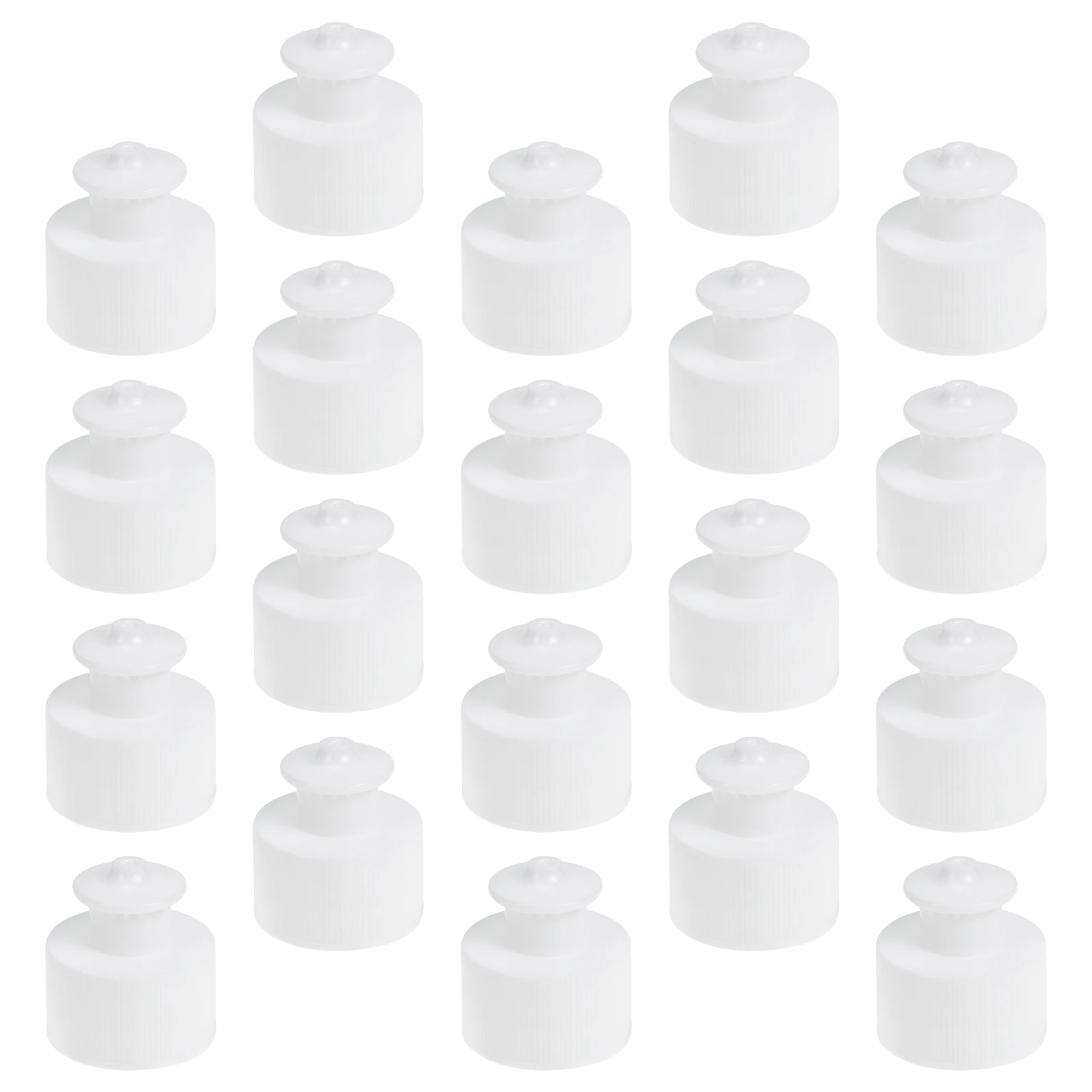 

20pcs Sports Bottle Caps 28mm Diameter Sealing Lids for Water Bottles Push Pull White Outdoor Camping Hiking Gear