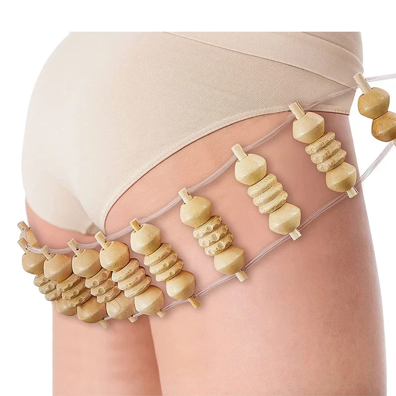 

2025 Wooden Therapy Massage Tool Neck Back Massager Roller Rope for Body Shaping Pain Relief Wooden Treatment Health Care Tool