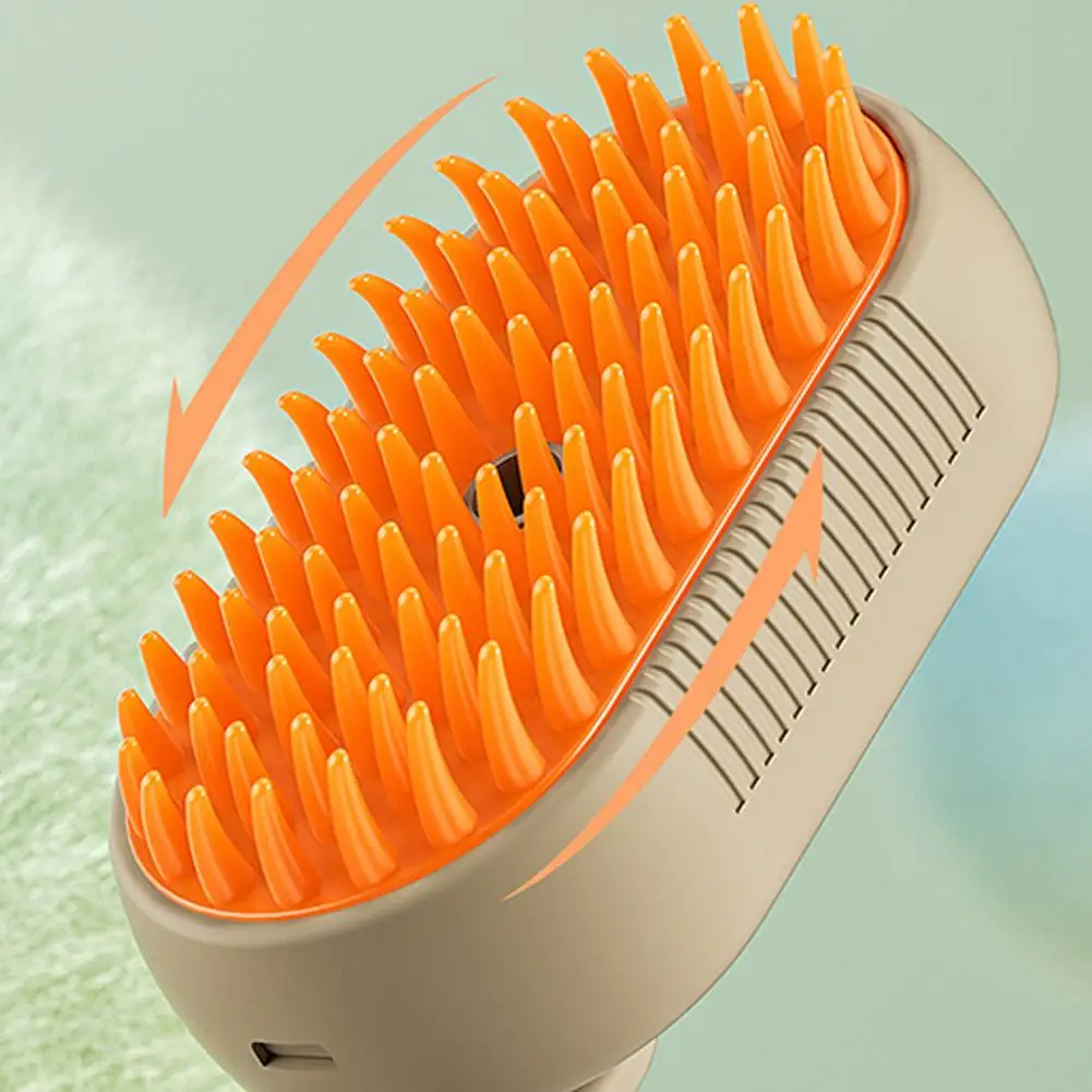 Peigne de toilettage pour chat et chien avec pulvérisateur d'eau électrique, brosse à épilation en silicone souple, brosse de bain pour chaton, fournitures de toilettage pour animaux de compagnie