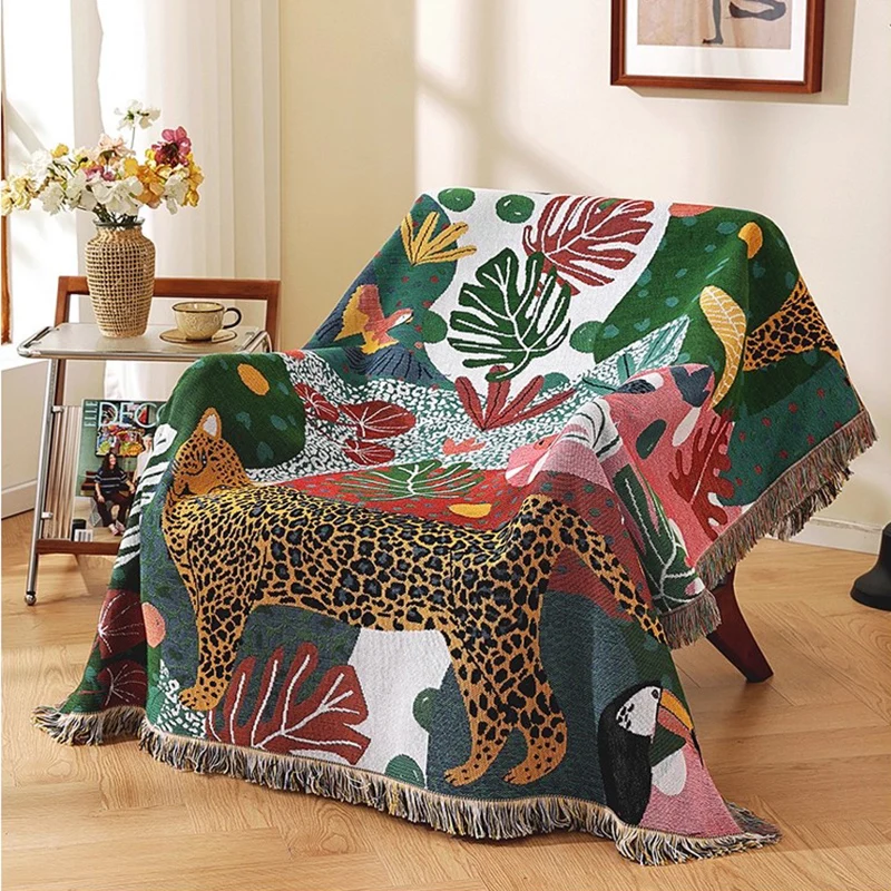 

Multifunction Throw Blanket Forest Decorations For Home Leopard Sofa Covers Cobertor Birds Dust Cover Festival Blankets For Bed