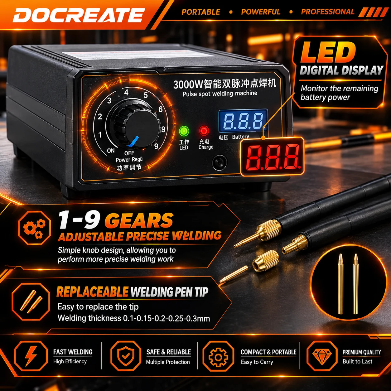 Docreate 664/645, máquina de s - Spot Welder 18650 Battery Pack avaliação e preço