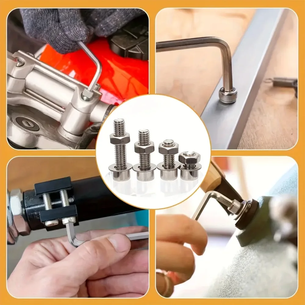 240Pcs of nut and bolt combination kit - M2, M3, M4, M5 hexagonal stainless steel bolts, nuts, flat washers, etc