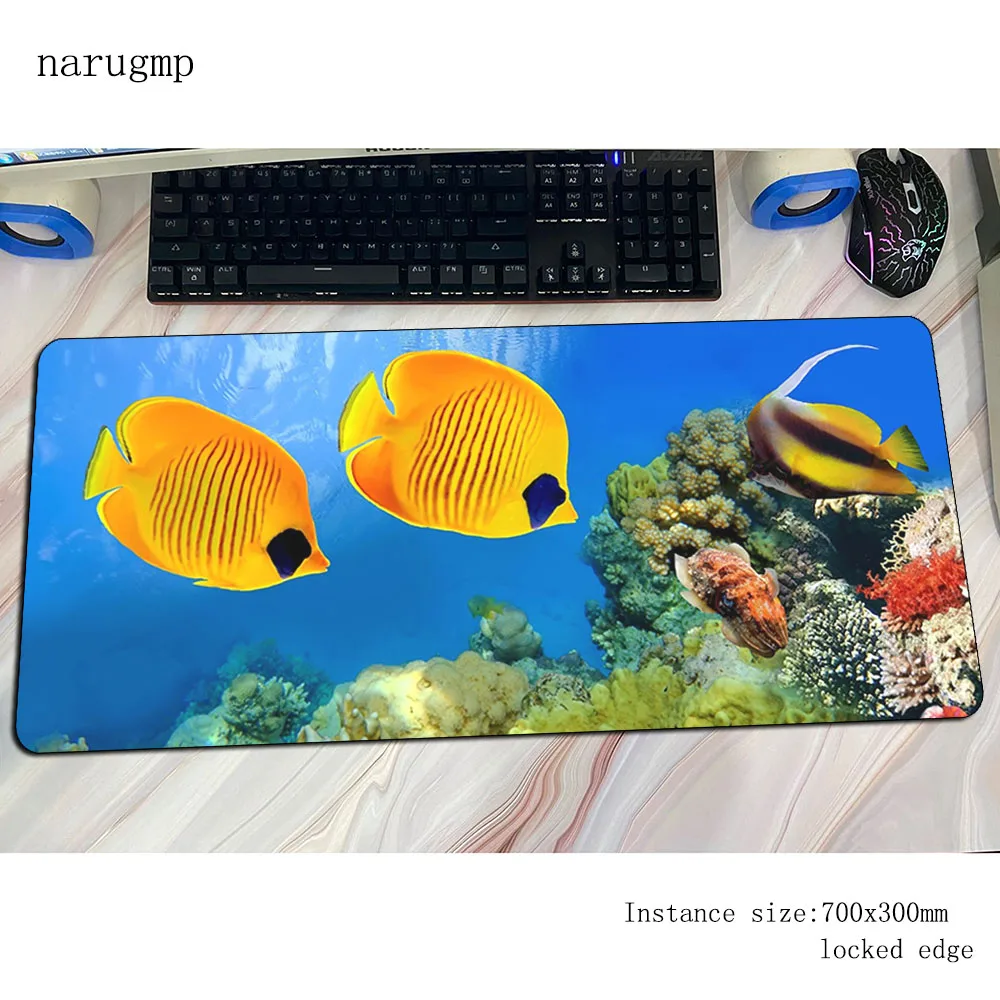 

Fish Mouse Pad Mousepads Shark 700x400x4mm Coral Reef Turtle Gamer Gaming Mousepad Gamer Underwater Pads Keyboard Pc Pad