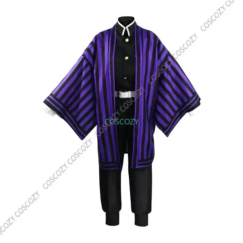 

XT8Purple/Black Anime Demon Ghost Killer Iguro Obanai Haori Kimono Cosplay Costume White Snake Doll Se@XT6！