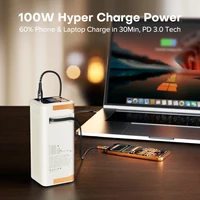 QOOVI 50000mAh batterie externe PD 100W charge rapide Portable grande capacité de batterie centrale électrique pour iPhone ordinateur Portable Samsung Xiaomi 3