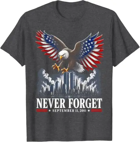 Vergiss den 11. September 2001 nie – Gedenktag T-Shirt mit amerikanischer Flagge, Y2k Herrenmode, patriotisches Grafik-T-Shirt mit Spruch, weiche Baumwolle – Detail 17