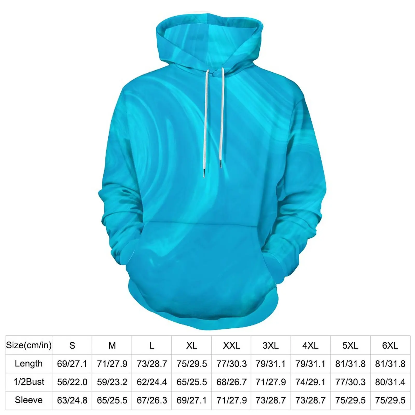 Blue Marble Casual Hoodies Man Abstract Print Street Wear Hoodie Winter Long-Sleeve Modern Printed Hooded Sweatshirts Large Size