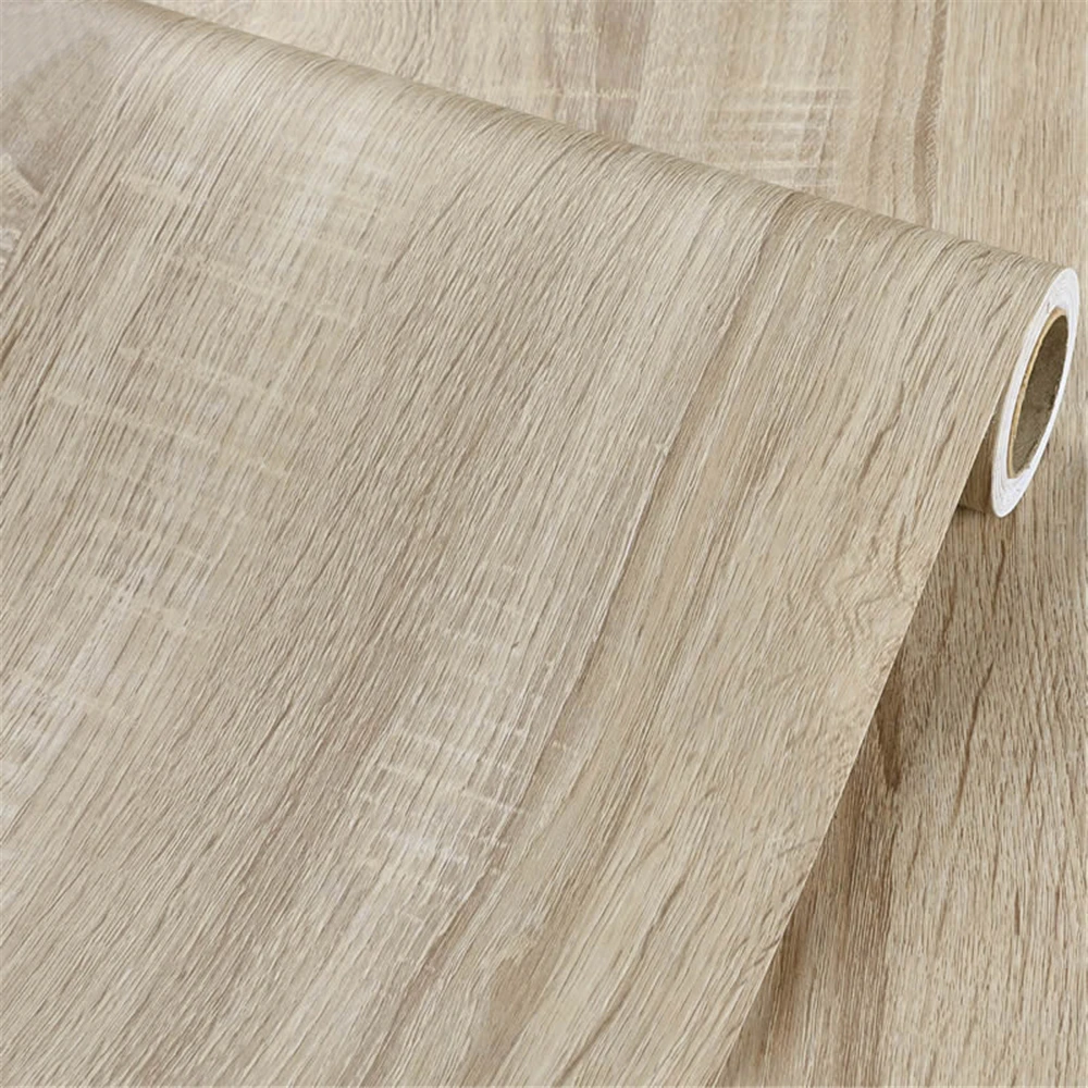 PVC Wood Grain Stickers Wardrobe Cabinet Table Furniture Renovation Wallpaper Self Adhesive Waterproof Wall Papers Home Decor