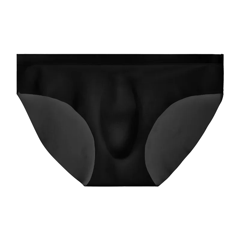 Men's underwear ice silk briefs summer breathable quick-drying seamless shorts transparent ultra-thin personalized underpants