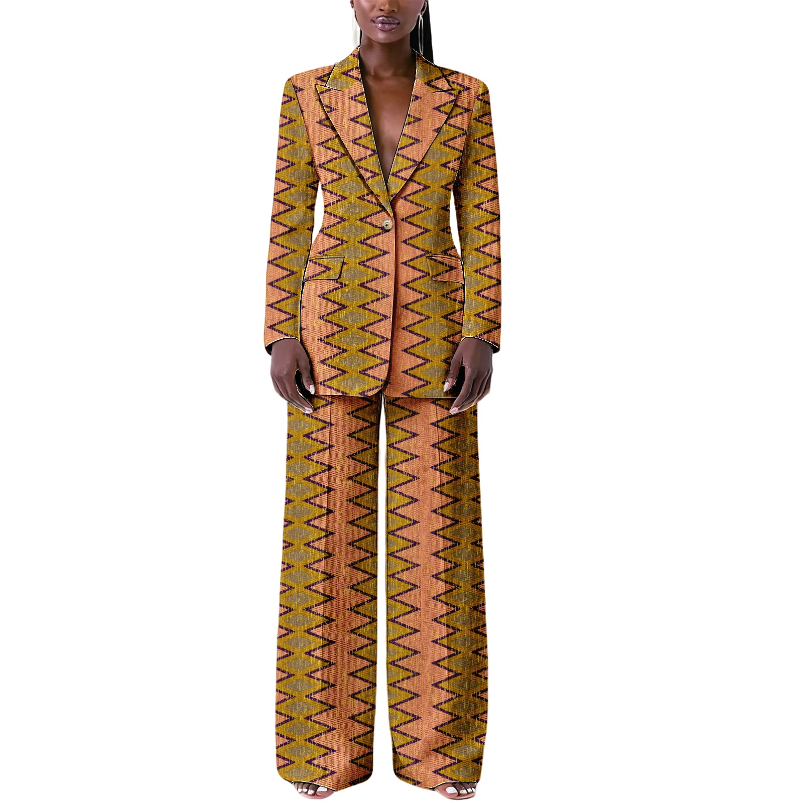 بدلة أفريقية للنساء Dashiki Kente سترات وسراويل مطبوعة مكونة من قطعتين ملابس أنيقة للحفلات والعمل