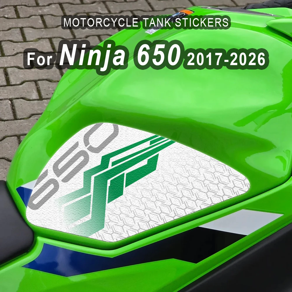 

Fashion Motorcycle Sticker Anti-slip Fuel Tank Pad Protector 3D Decal Accessories For Kawasaki Ninja 650 Ninja650 2017-2025 2026