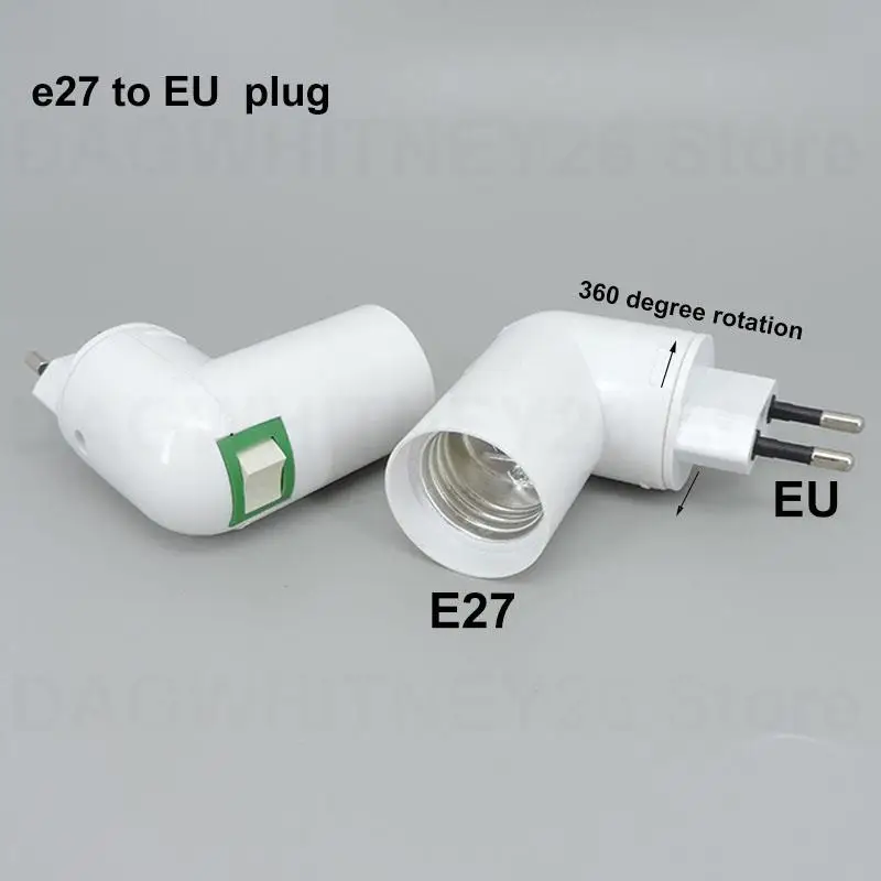 E27 Lamp Bulb Holder Rotation EU US Plug Screw adjustable Base light power Socket Converter On/Off Switch Adapter U26