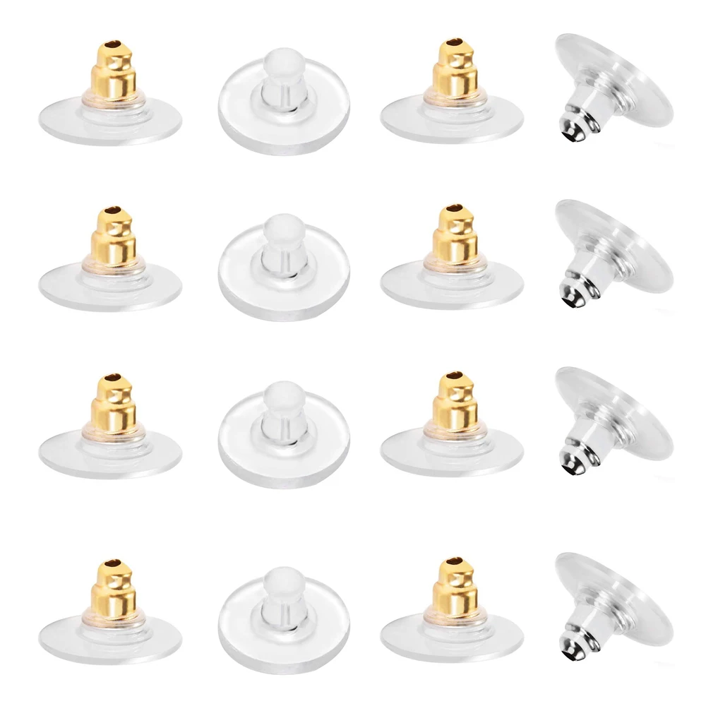 100-200szt Fishhook Earring Backs Rubber Ear Stopper do tworzenia biżuterii Bullet Clutch Earring Backs Zamienniki Akcesoria Diy