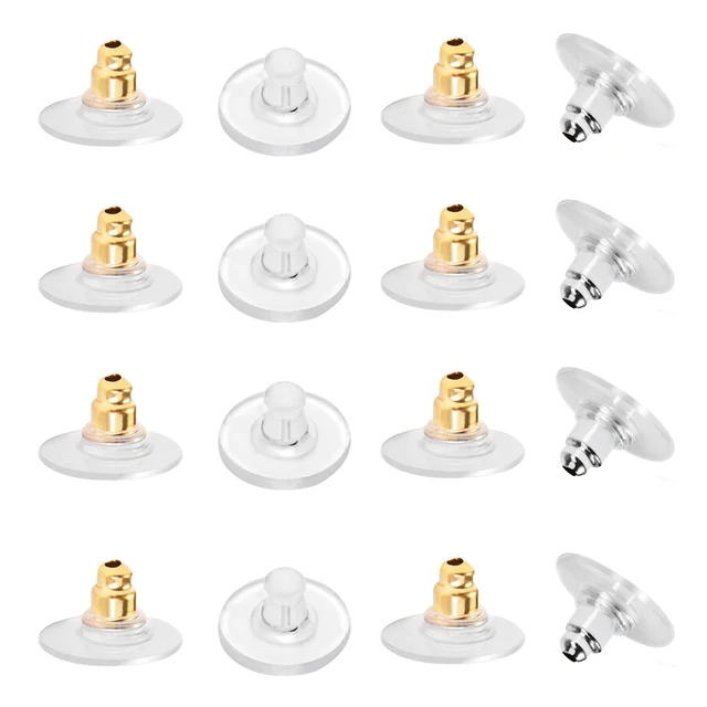 100-200szt Fishhook Earring Backs Rubber Ear Stopper do tworzenia biżuterii Bullet Clutch Earring Backs Zamienniki Akcesoria Diy
