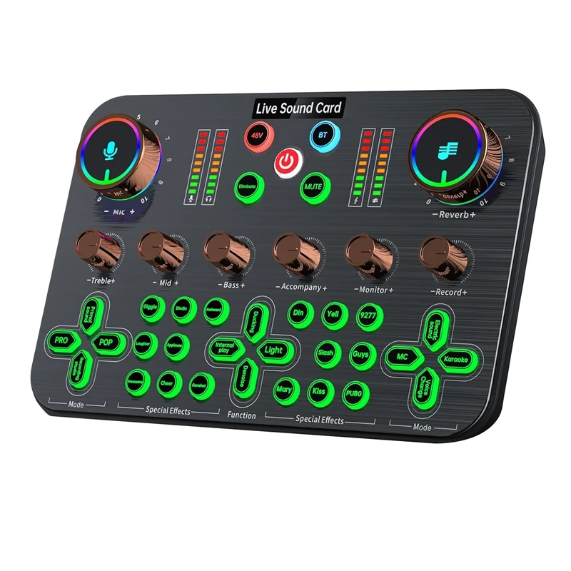 Gaming Audio Mixer, Streaming Audio Mixer, Audio Interface Sound Card For Live Streaming, Podcast Recording, PC, Guitar Durable