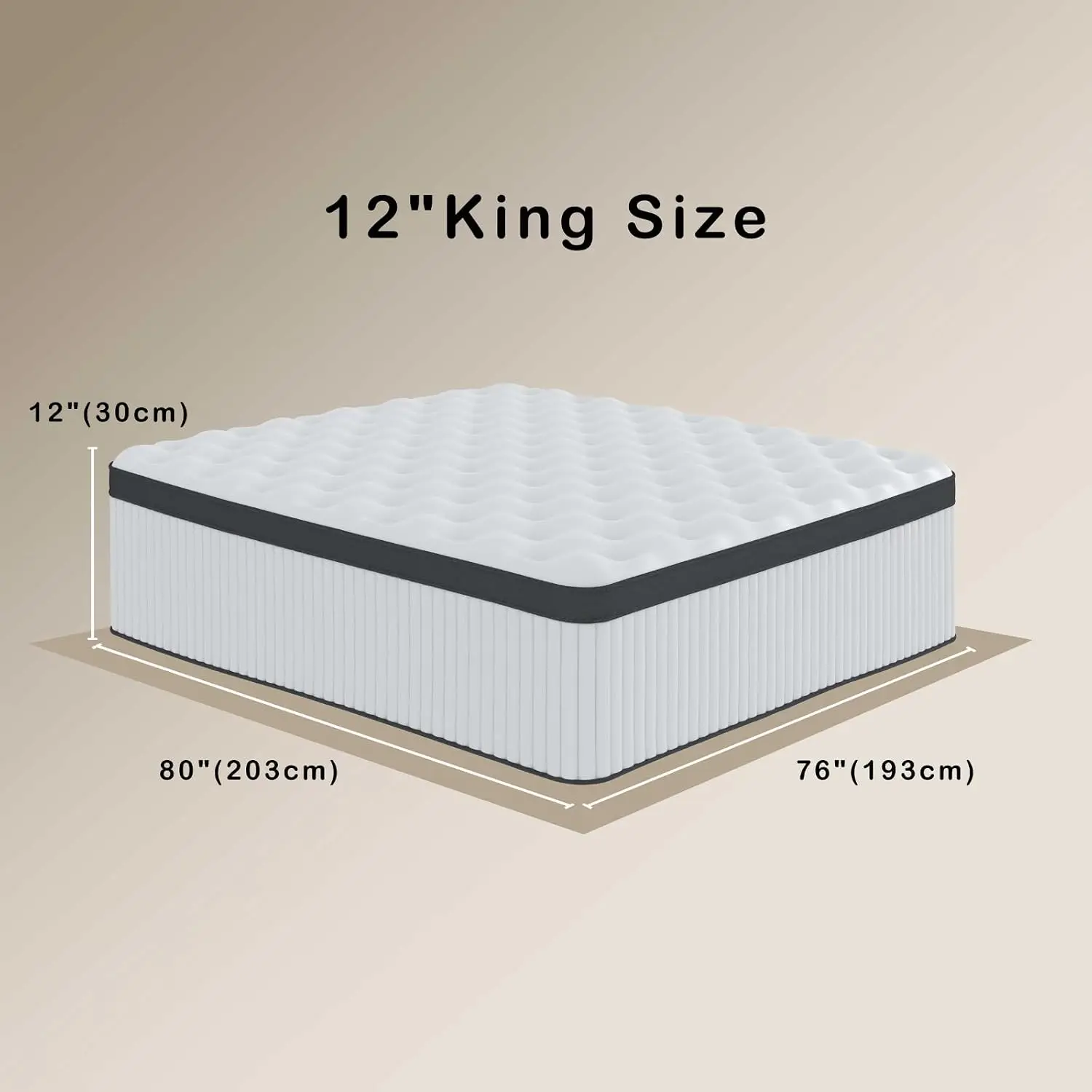 Queen Size Hybrid Mattress, 12 Inch, Bed-in-a-Box with Memory Foam and Individually Wrapped Pocket Springs – Medium Firm, Motion Isolation, Pressure Relief, CertiPUR-US Certified