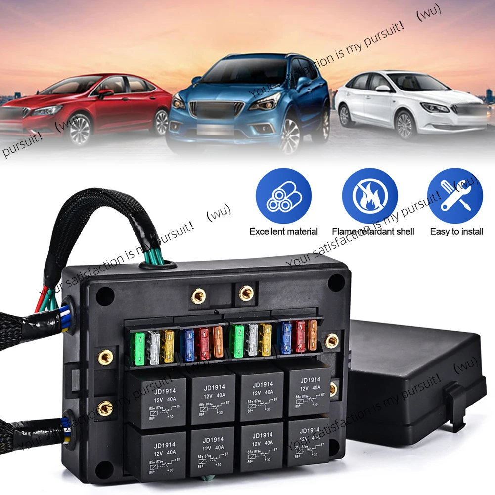 

6/8 Way Automotive Fuse Box with ATC/ATO Fuse Relay Box 12V 40A Assembly Modified Circuit Protection Car Fuse Box Universal