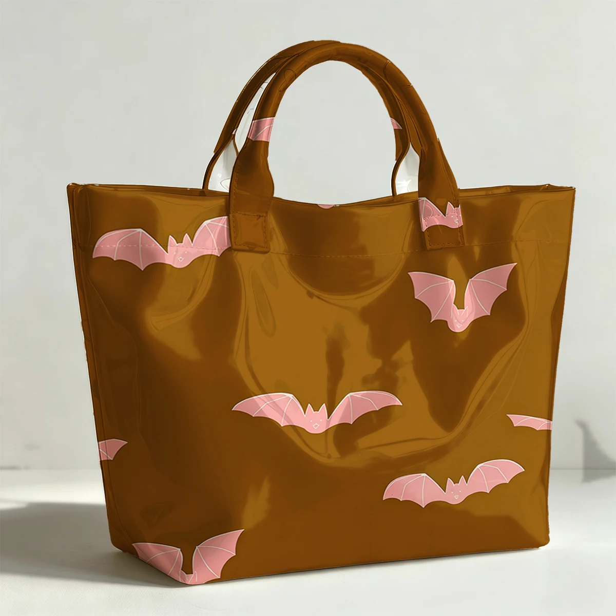 Blush Bat Whimsy PVC Tote Bag Waterproof Transparent Jelly Bag Beach Bag Tote Pouch Bow Handbags Storage Bag