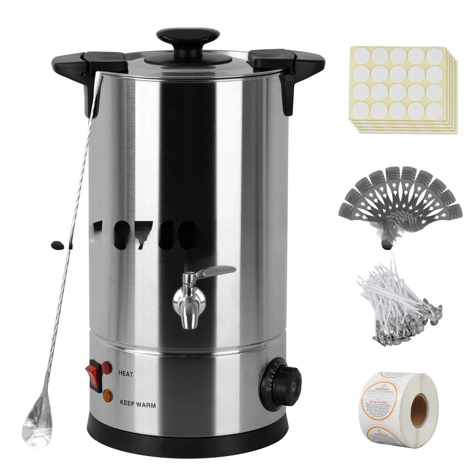 

For 10L Electric Wax Melting Pot with Spout 30-110 ℃ Furnace Wax Melter Stainless Steel Large Melting Pot Commerical