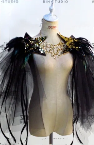 

epaulet/epaulettes spikes/escapulario blazer accessories Host decoration Handmade Mesh epaulette Oversized shoulder brooch