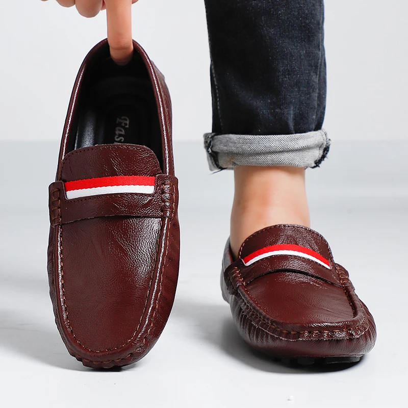 Genuine Leather Men Casual Shoes Luxury Brand Mens Loafers Moccasins Breathable Slip on Italian Driving Shoes Chaussure Homme