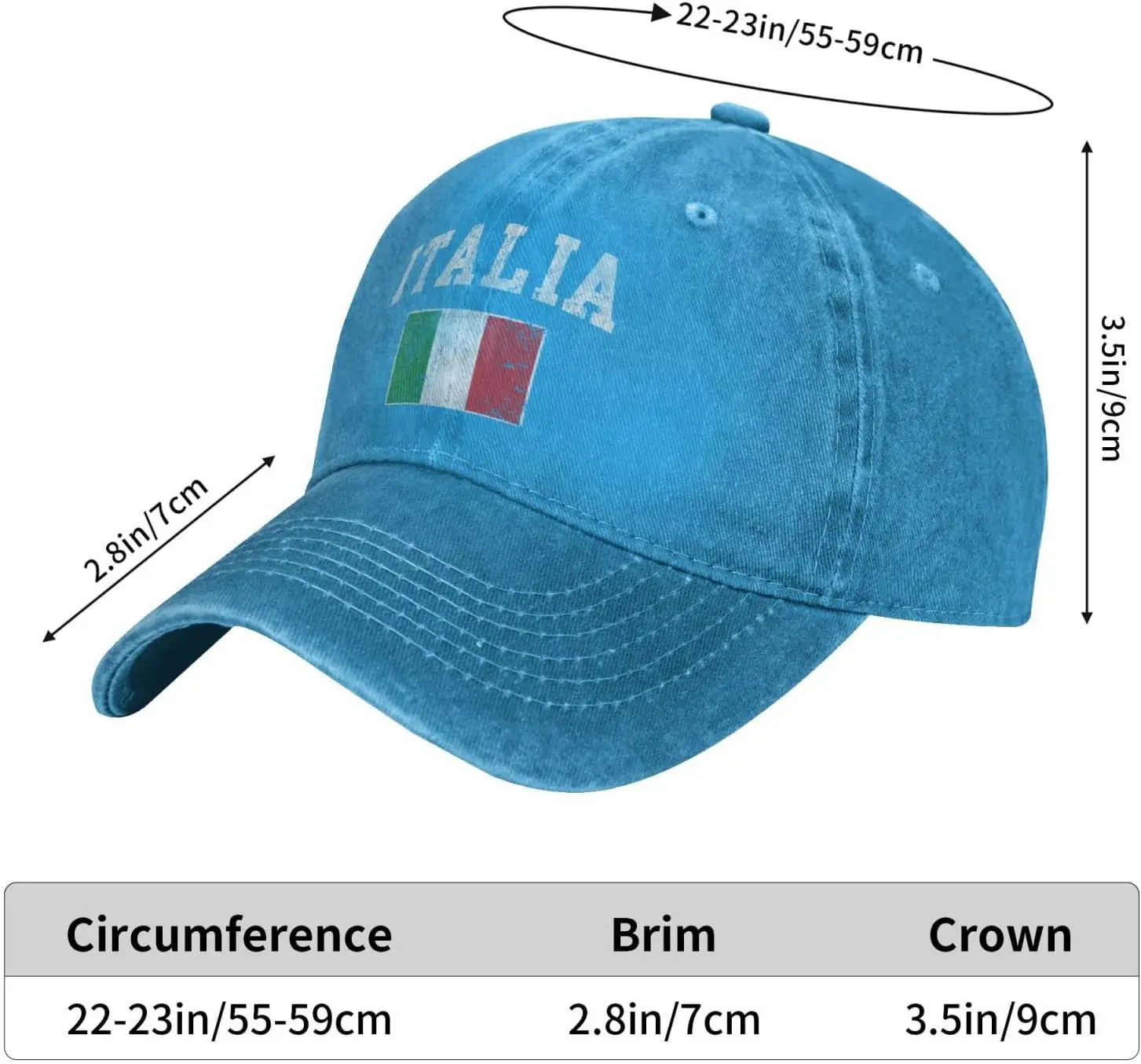 Funny-Italia-Italian-Italy-Flag Gifts for Women Men Black Cowboy Hat Flat Bill Hats Snapback Hat Baseball Cap for Sun Protection