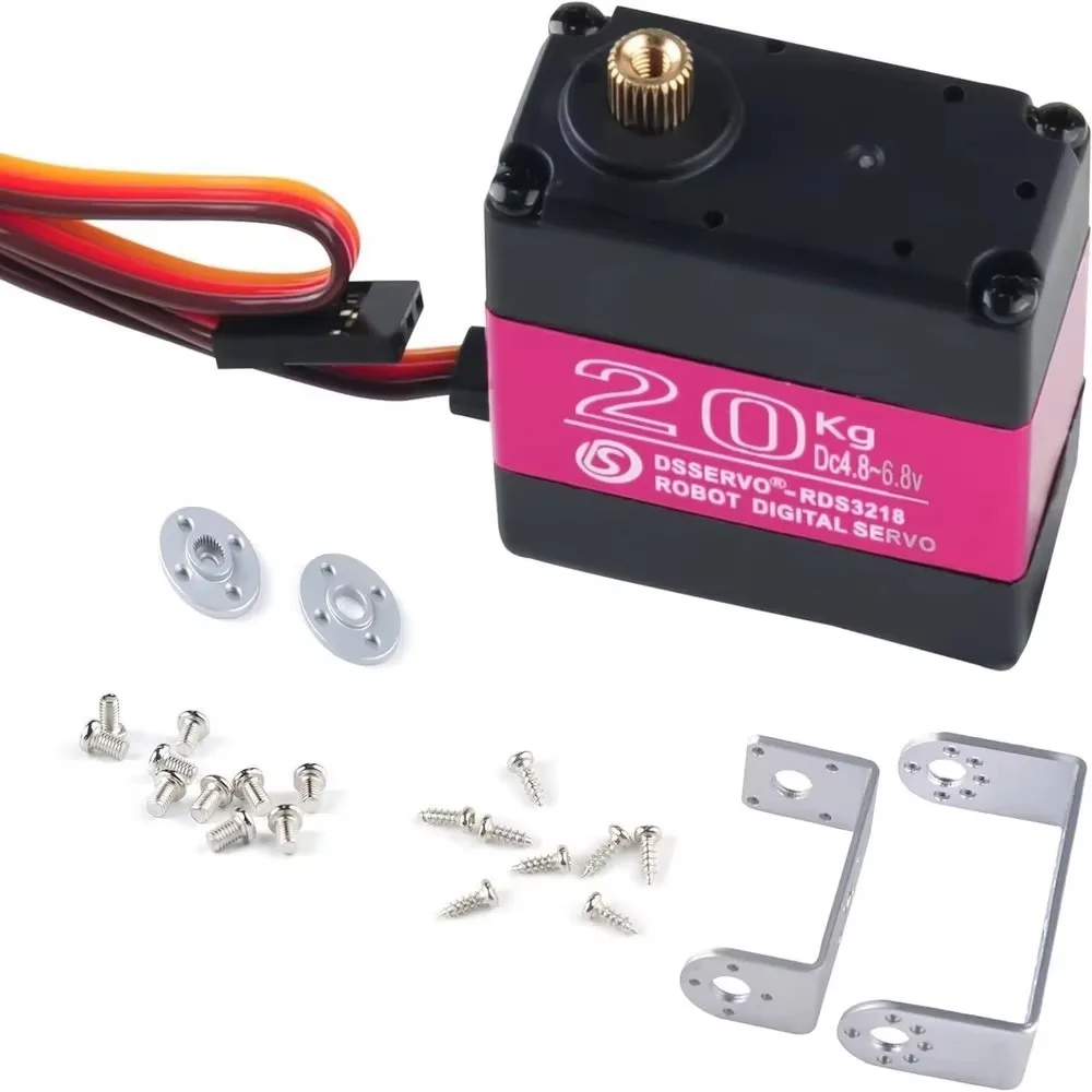 RDS3218 20KG High Torque RC Digital Servo, 180/270 Degree U Mount, Full Metal Gear for Robot Arm Motor