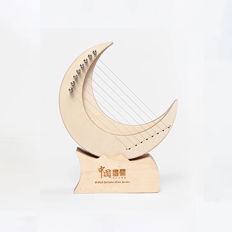 HLURU Mini Lyre Harp 8 Strings Moon Lyre Harp 8 Strings Piano Harp Lyre Harp Orpus Celestial Lyre Portable Instrument