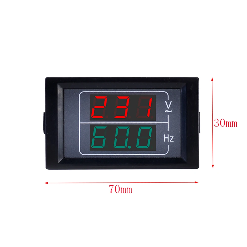 AC Voltmeter Frequency Meter 2 in 1 Voltage Frequency Meter Dual Digital Display LED AC50-500V 10.0-99.9HZ Measuring Range Meter