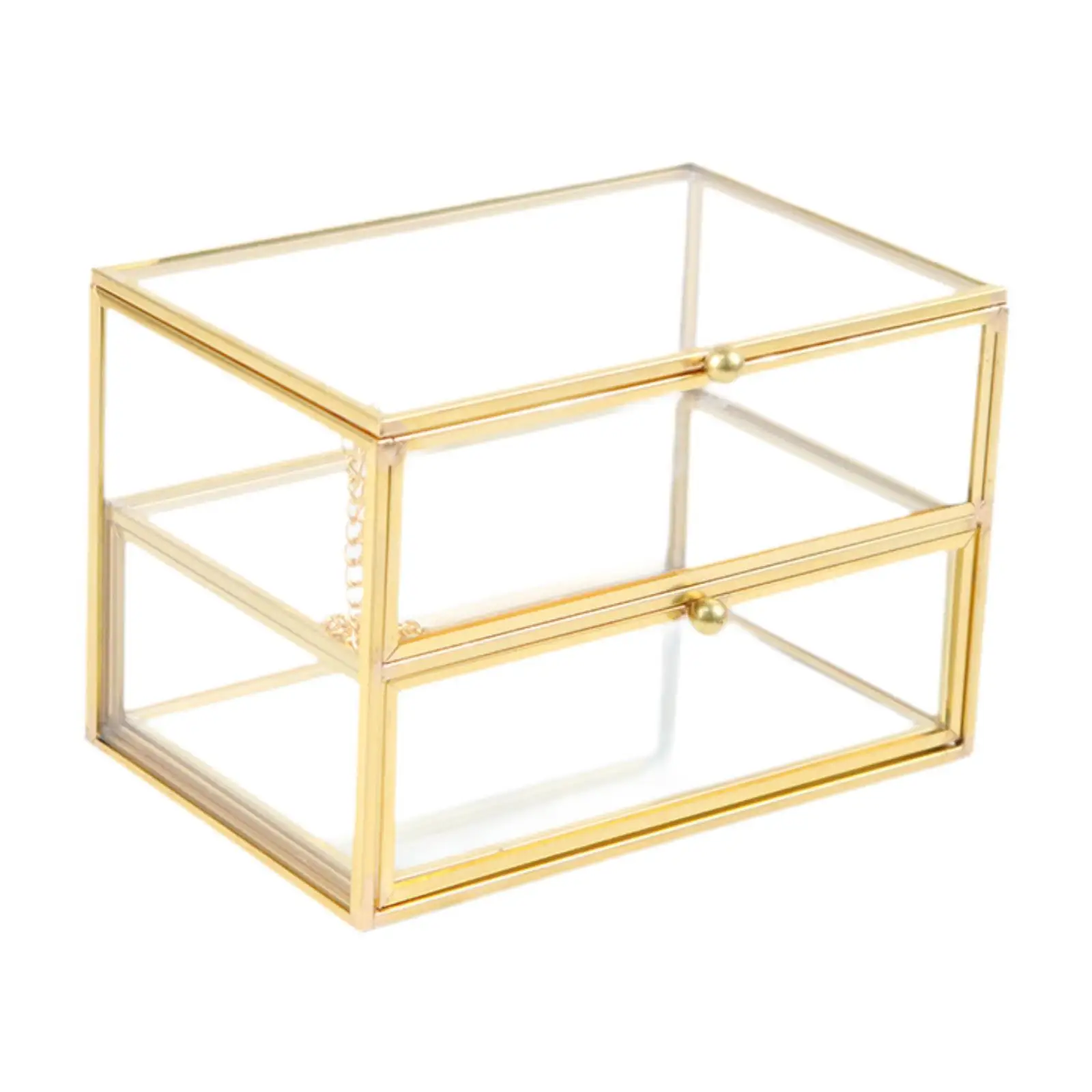 

Glass Jewelry Box Dressing Table Delicate Multifunction Keepsake Organizer Creative Trinket Case for Living Room Perfume Trinket