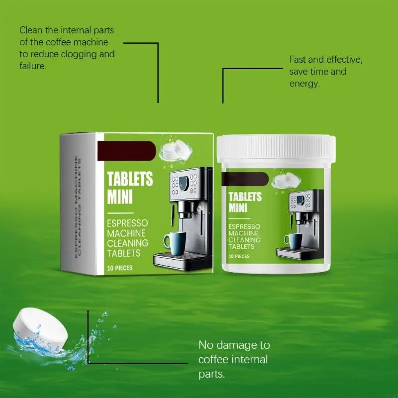 97QD Coffee Machine Descaler Tabletas 10 Cuenta limpieza profunda Componente interno
