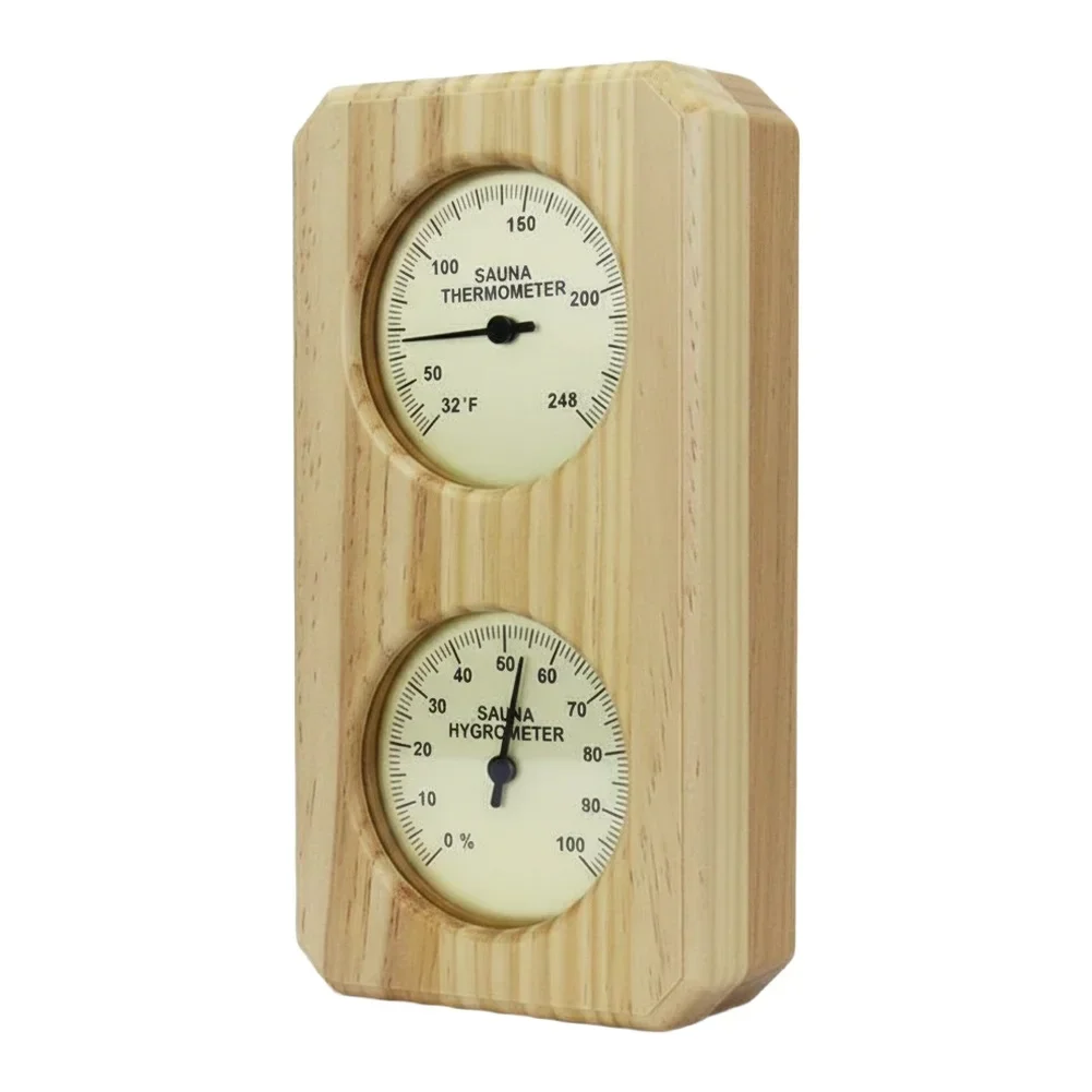 Wall Mount Hygrometer Sauna Thermometer Steam Room Indoor Temperature Control Dual-dial Indicator Temperature Accuracy 2