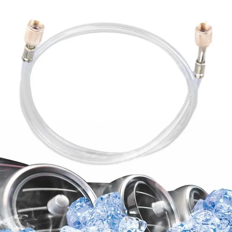 Refrigerant Charging Hose Transparent Fluorinated Tube 1/4SAE Thread For R410 R134 R22 1.2m Car Air Conditioning R134 HVAC Hoses