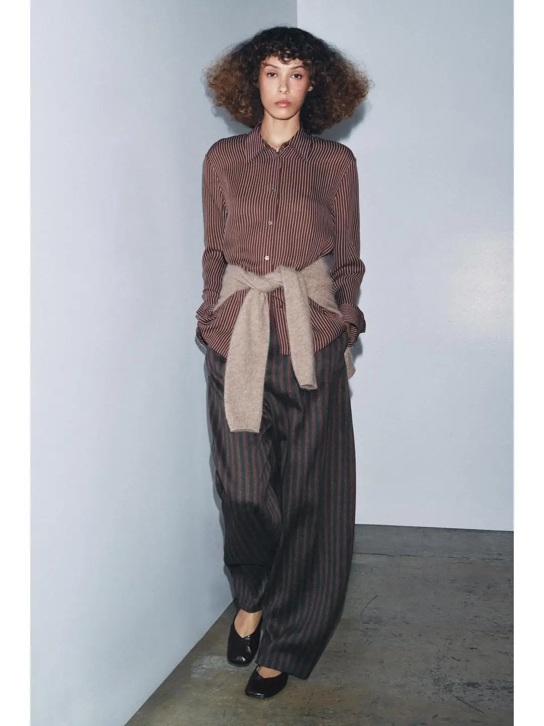 Faionable Casual a righe lunghe Sve orlo asimmetrico irt Collezione autunno inverno taglio dritto da donna traspirante e confortevole