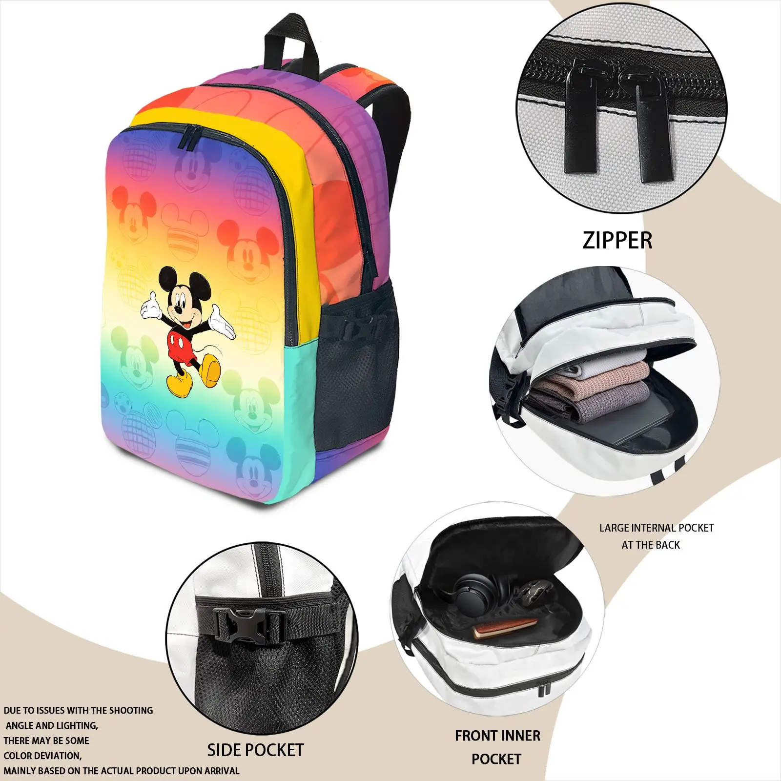 Disney Mickey Computer Backpack, Fashionable and Simple, Unisex, Large Capacity, High-Quality Daily Use Gift