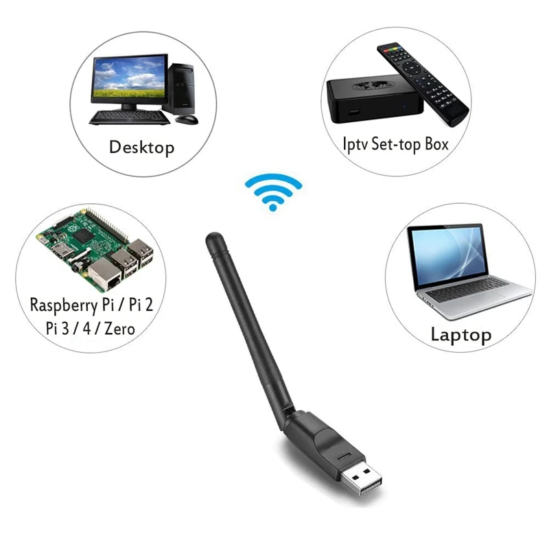 RT5370 Wireless Card Portable 2.4G 150Mbps USB Wifi Adapter Wifi Antenna USB Wifi Receiver For PC And TV Box Easy To Use