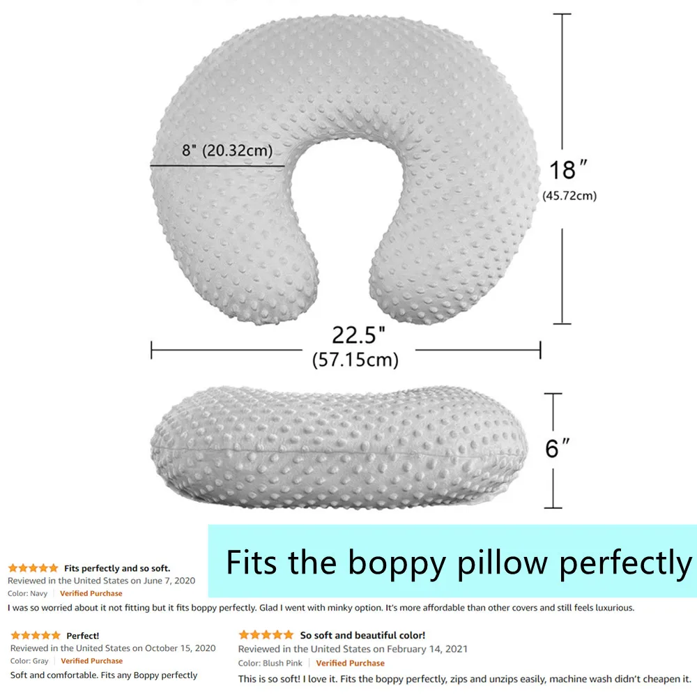 Baby Nursing Pillow Cover  Minky Breastfeeding Pillow Slipcover Ultra Soft Snug Fits On Newborn Nursing Pillow