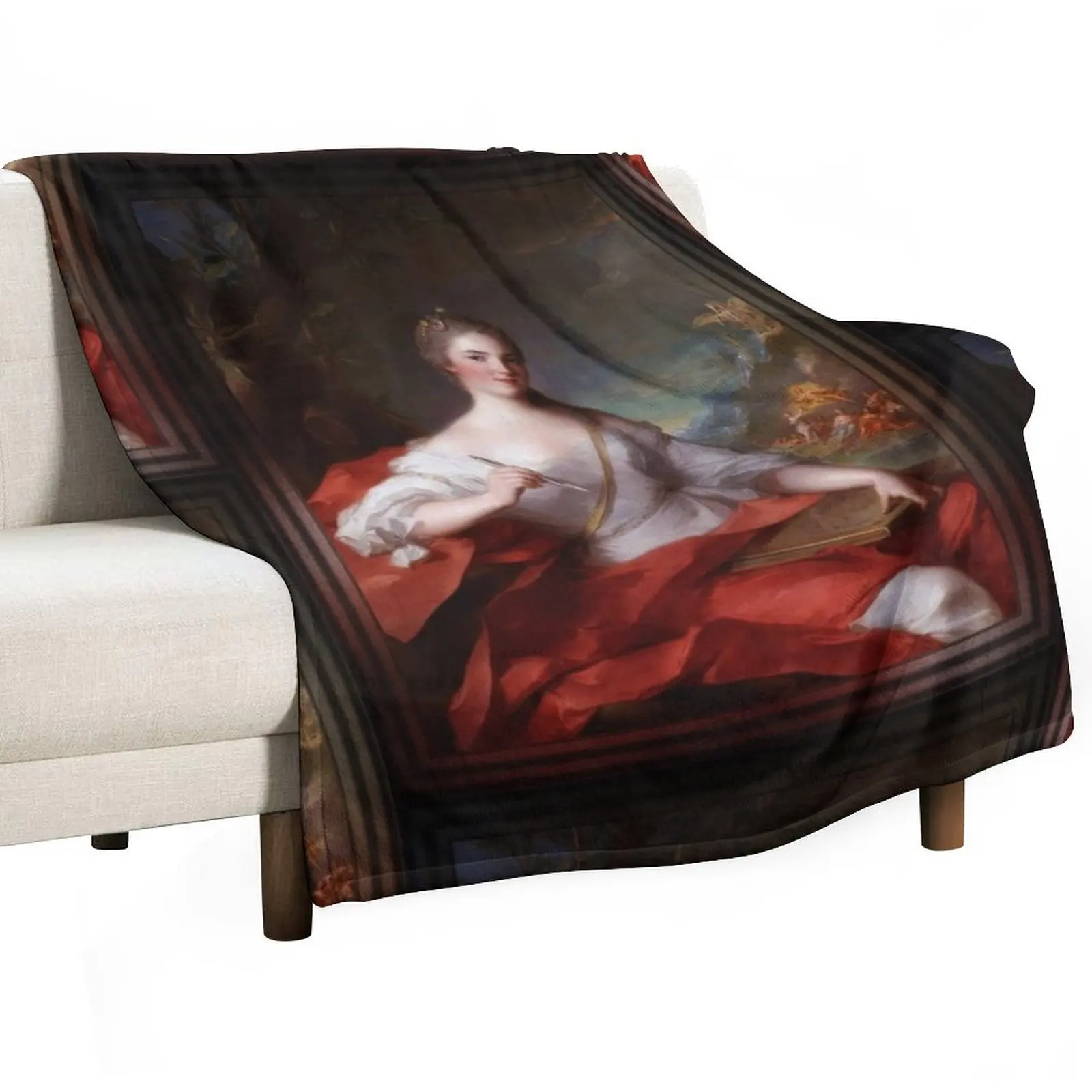 Marie-Genevi?¨ve Boudrey As A Muse by Jean-Marc Nattier Throw Blanket Beach Sleeping Bag Tourist Blankets