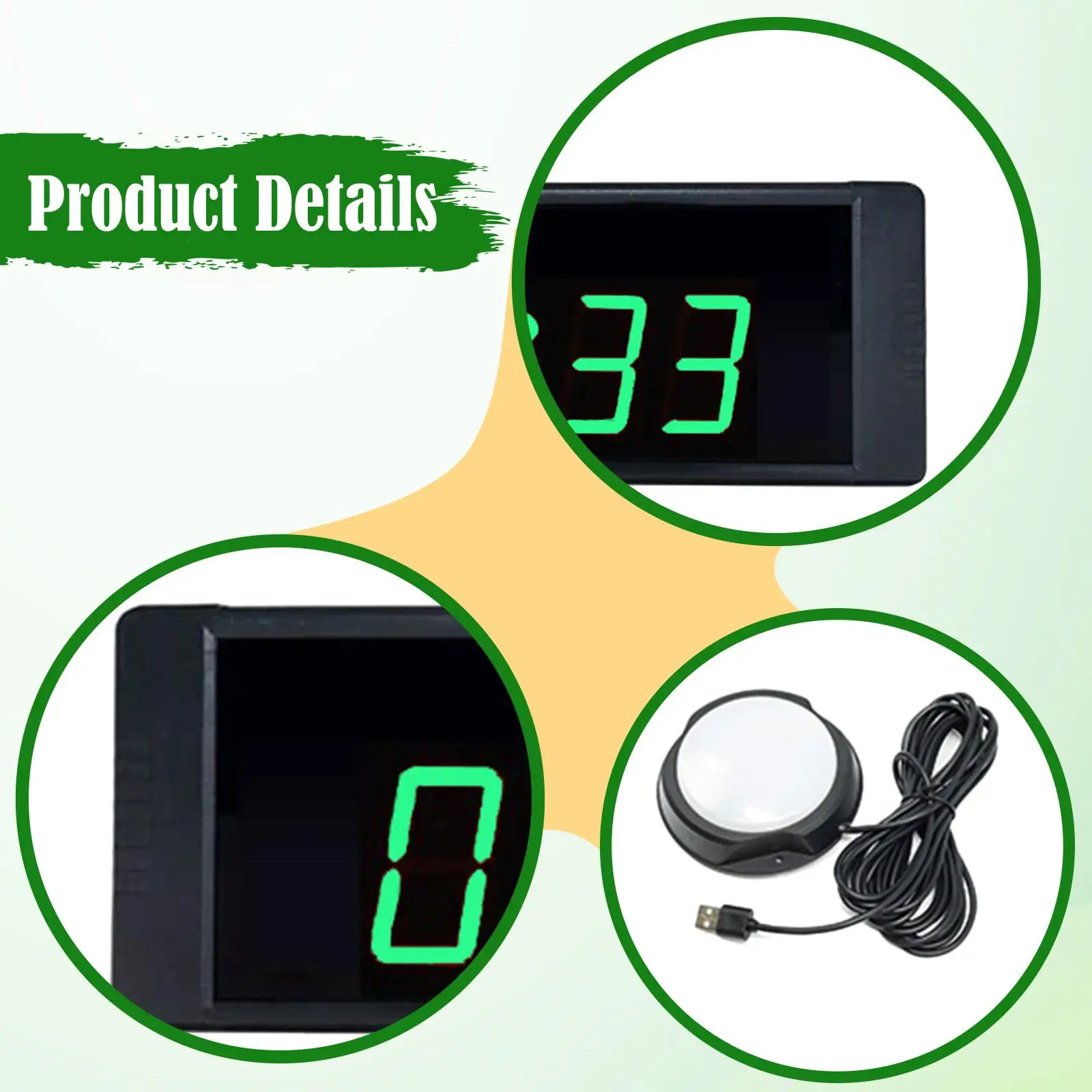 Countdown Timer Gym Clock LED Display Digital Stopwatch for Home Workout Interval Training with Start Stop Button ABS