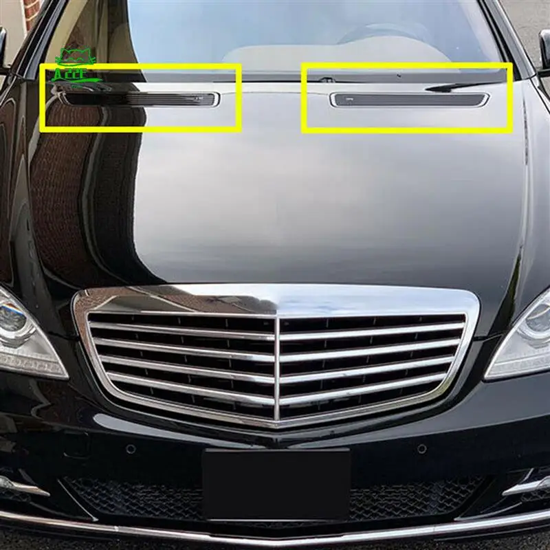 

A22E-1Pair Hood Upper Grille Vent Radiator Cover Trim For Mercedes Benz W221 W216 W251 2007-2013 A2218800205 A2218800305