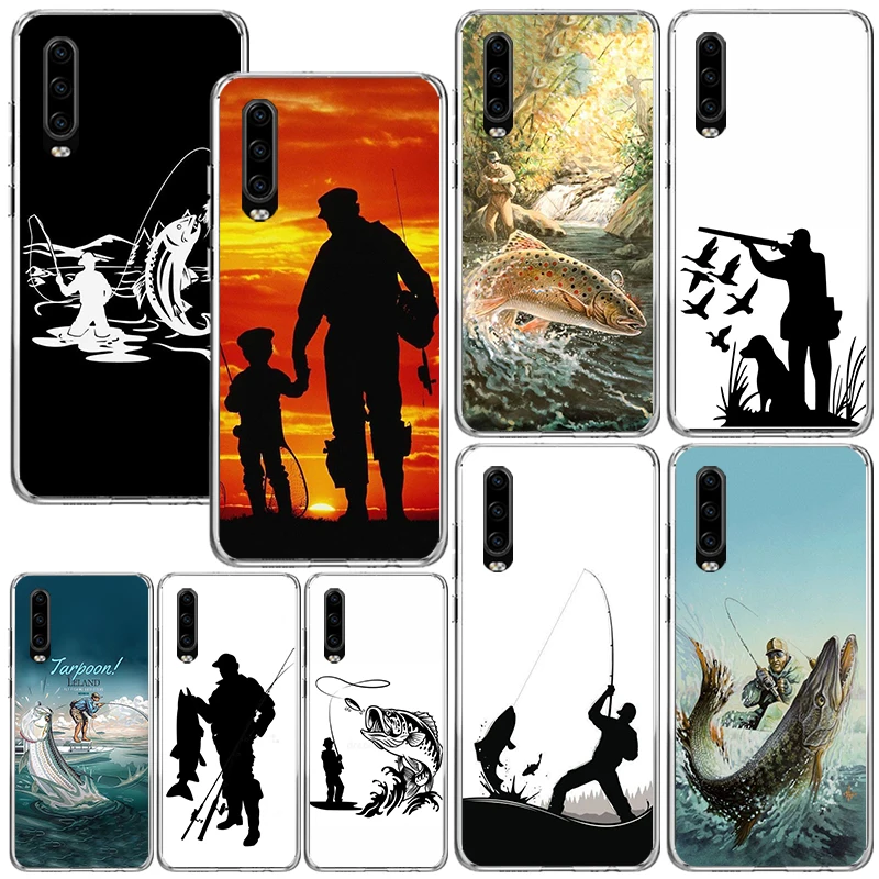 Hunting Fishing Man Phone Case For Huawei P30 P40 P20 P10 Lite Mate 20 10 Pro Y5 Y6 Y7 Y9S P Smart Z Fundas Back Cover