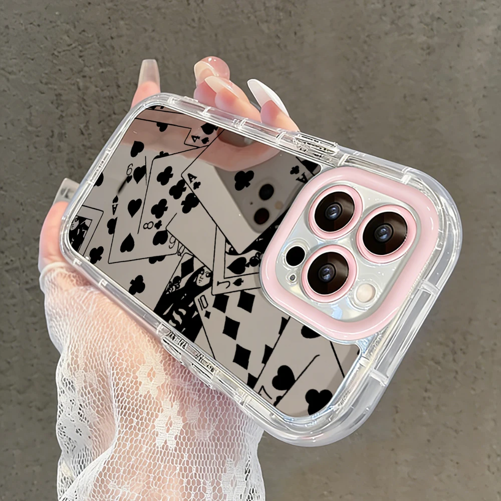 Kreative Herz-Graffiti Air Cushion Spiegel-Handyhülle für iPhone 17 15 14 16 Pro Max 13 12 11 Pro X XR XS 7 8 Plus 17Air Cover – Detail 13