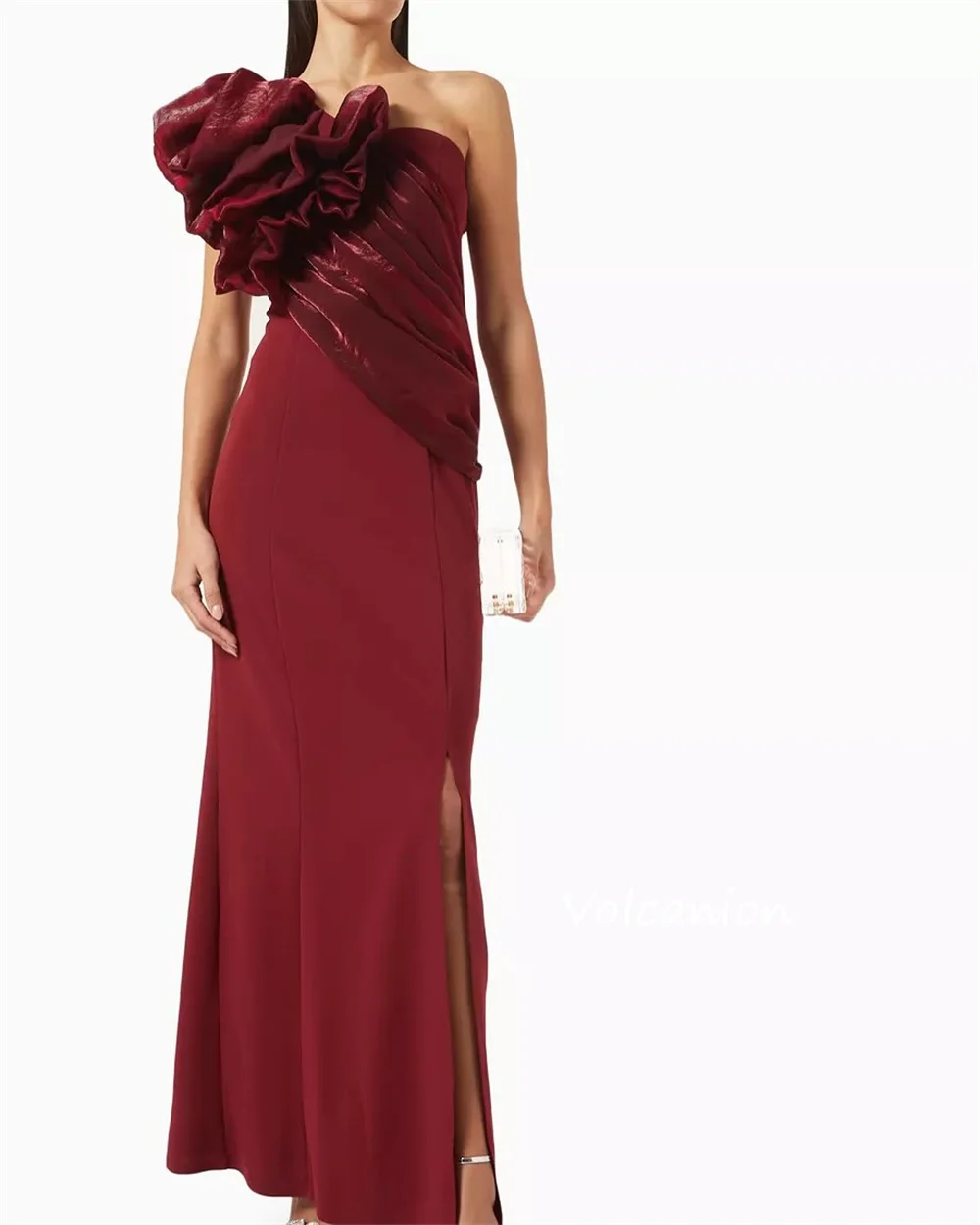 Customized Jersey Pleat A-line One-shoulder Midi Dresses Bespoke Occasion Cocktail Simple Fashion Sizes Available