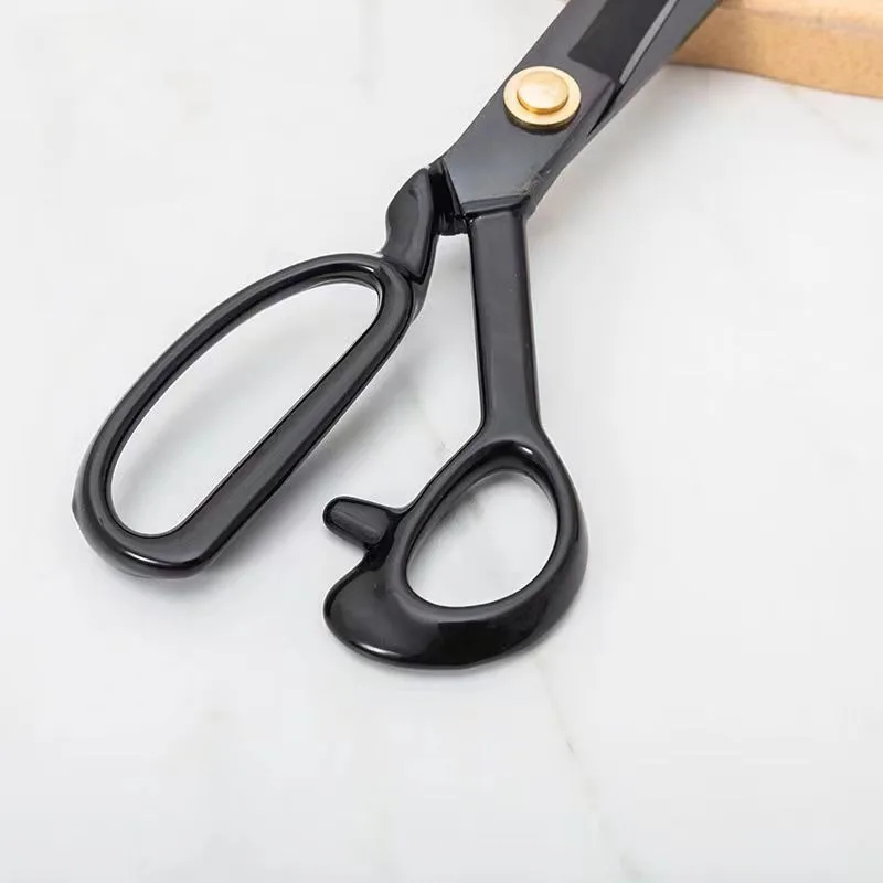 Professional sewing scissors tailors fabric needles thread cutting manganese steel black blade cutting process is very sharp