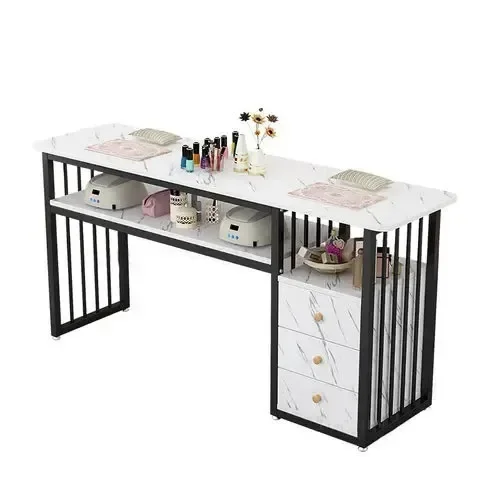 Ensemble de table à ongles et chaises en fer, table de manucure professionnelle, salon de beauté, salon de beauté simple, chambre à coucher, maquillage, maison créative, moderne